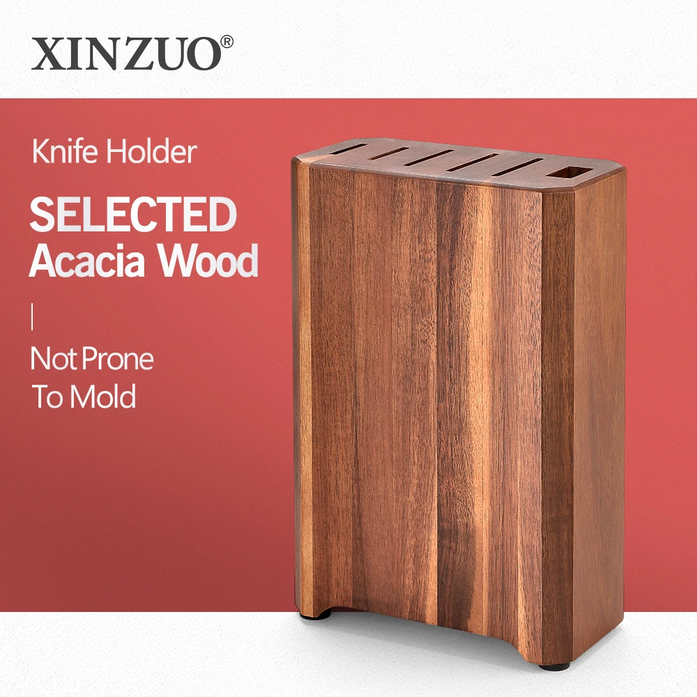 

XINZUO Universal Knife Holder Quality Acacia Wood Kitchen Knife Holder Selected Wood Stable And Durable Knife Storage Tool