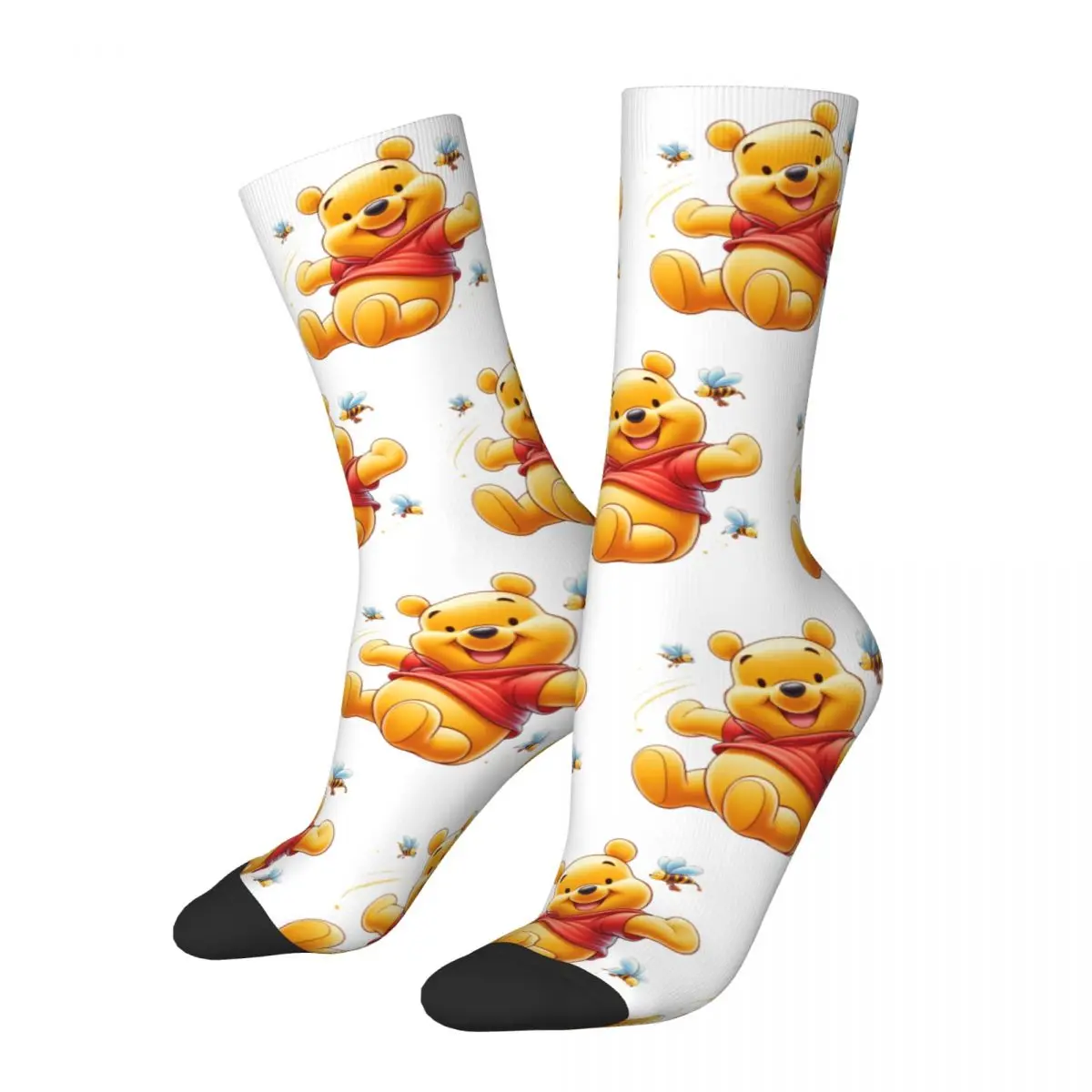 Funny Winnie Cartoon Socks Accessories Winnie-the-Pooh Super Soft Middle Tube Socks Non-slip