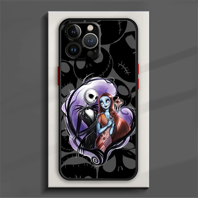 Disney Jack Skellington Phone Case For iPhone 15 14 13 12 11 Pro Max mini XS XR X 8 7 6 Plus SE TPU Frosted Translucent Cover