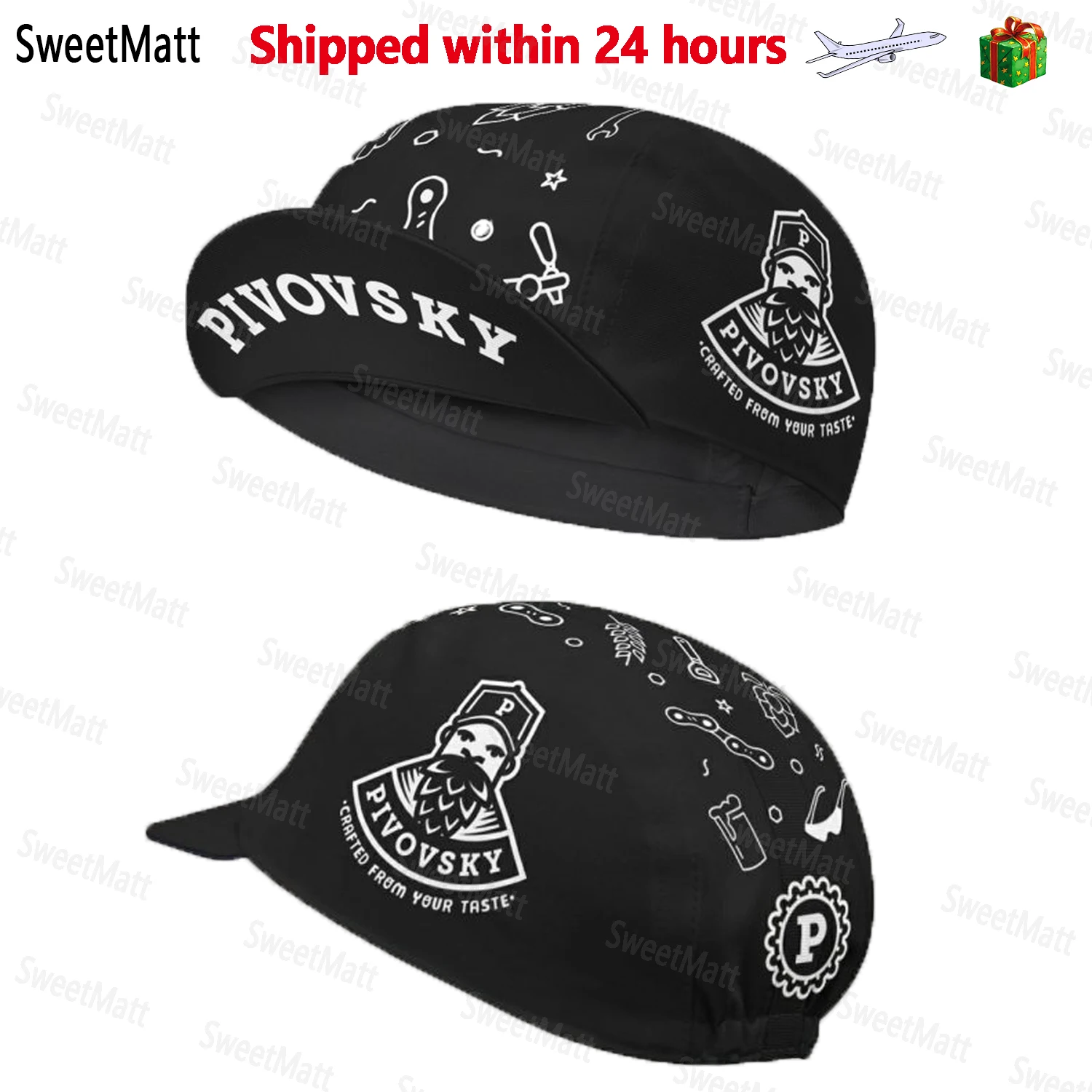 SweetMatt Classic Retro Black Series Polyester Fahrrad-Herrenkappen, Sommer, atmungsaktiv, schnell trocknend, Fahrradhut, Radfahren, Sport, Sturmhaube – Detail 10