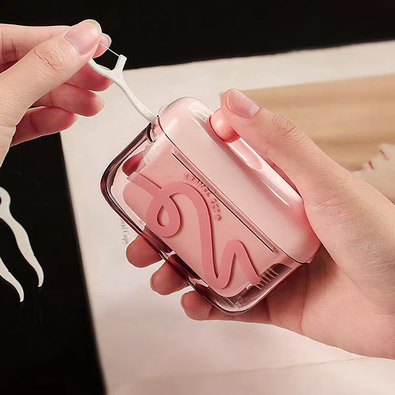 Portable Automatic Ejectable Floss Dispenser With 10Pcs Floss Oral Care Dental Floss Box Disposable Flossing Sticks