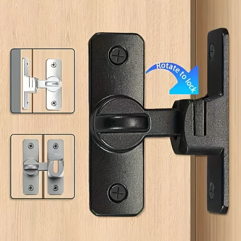 أقفال أبواب الحظيرة شديدة التحمل، مزلاج الباب المنزلق، مشبك مضاد للسرقة، مسمار الباب، أجهزة بوابة الوجه 90/180 درجة، مزالج أمان الطفل