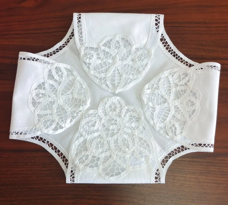 2 قطعة القطن الأبيض اليدوية خليط التطريز 45*45 سنتيمتر سلة الخبز بطانة العجين الملابس المناديل منديل