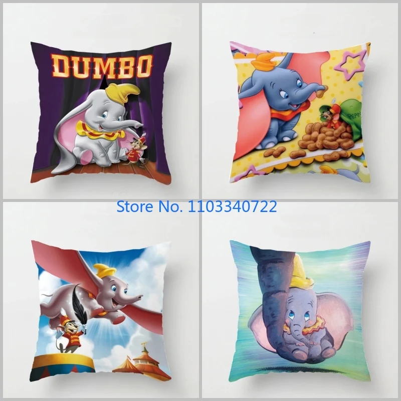 Anime Dumbo Pillow Case Cushion Cover Children Boy Girl Couple Pillow Cover Sofa Car Home Decorative Birthday Gift 45x45cm