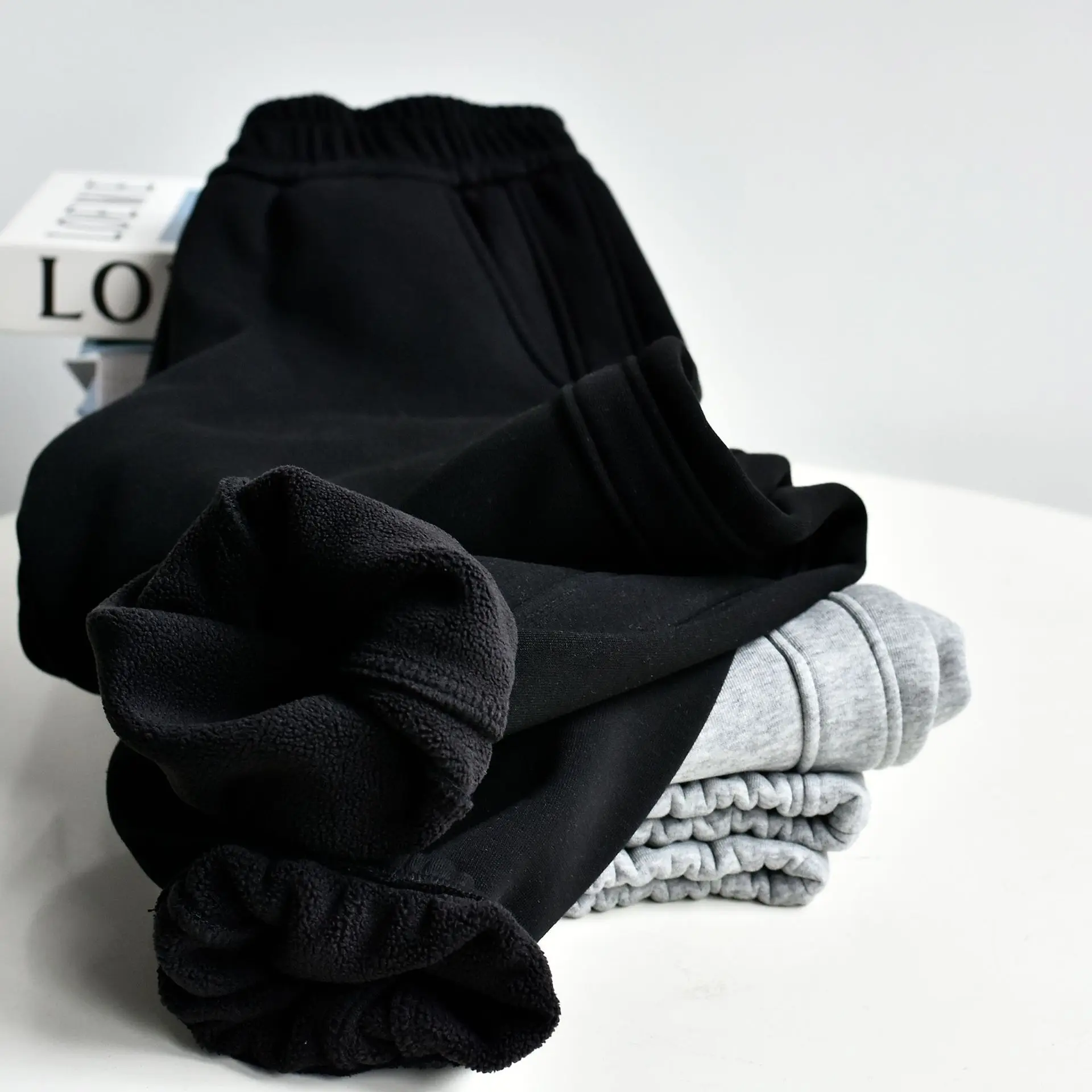 

Брюки спортивные свободного кроя из хлопка с подкладкой ex Fce, на шнурке, зимние повседневные, унисекс, разных цветов