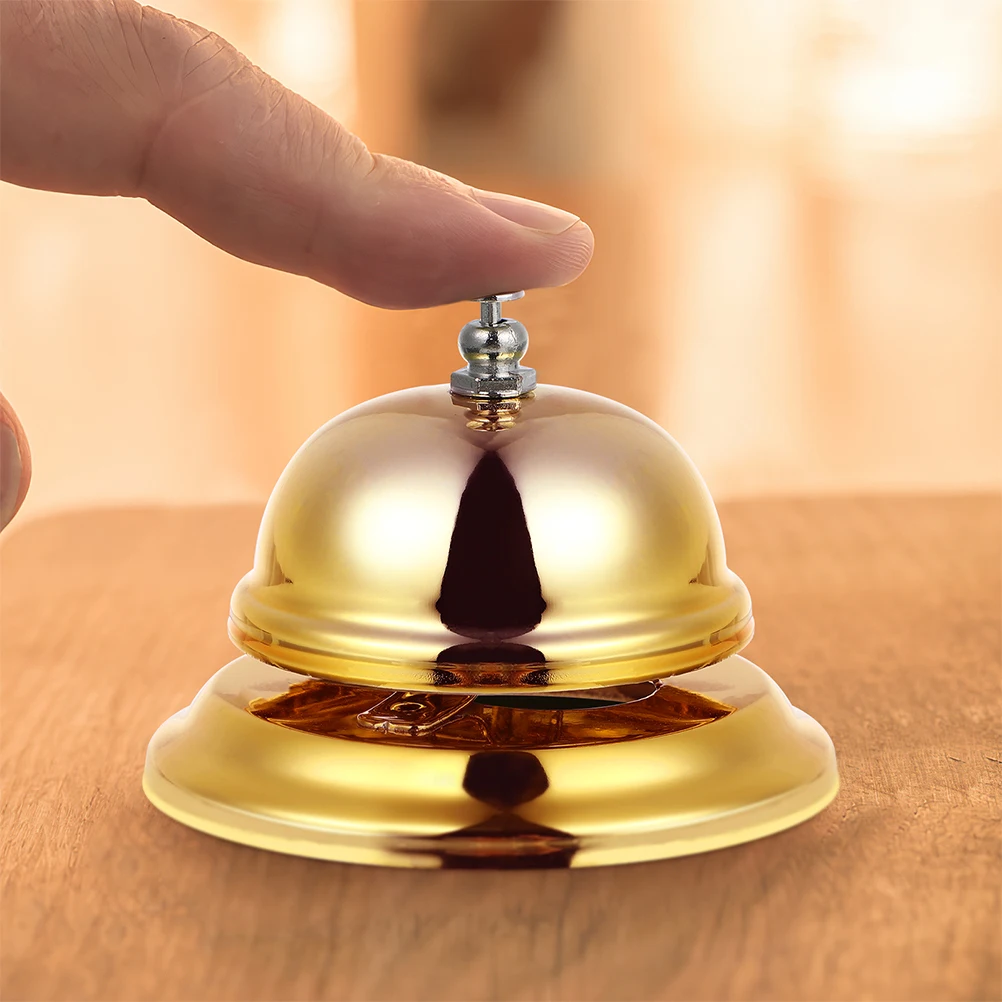 

Practical Desktop Bell Metal Press Button Ring Loudly Ideal Reception Kitchen Bar Offices Hospitals Game