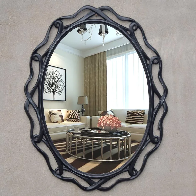 Makeup Style Living Room Para Casoval Hollow Mirror Waterproof espejos decorativos de pared Bathroom Dining