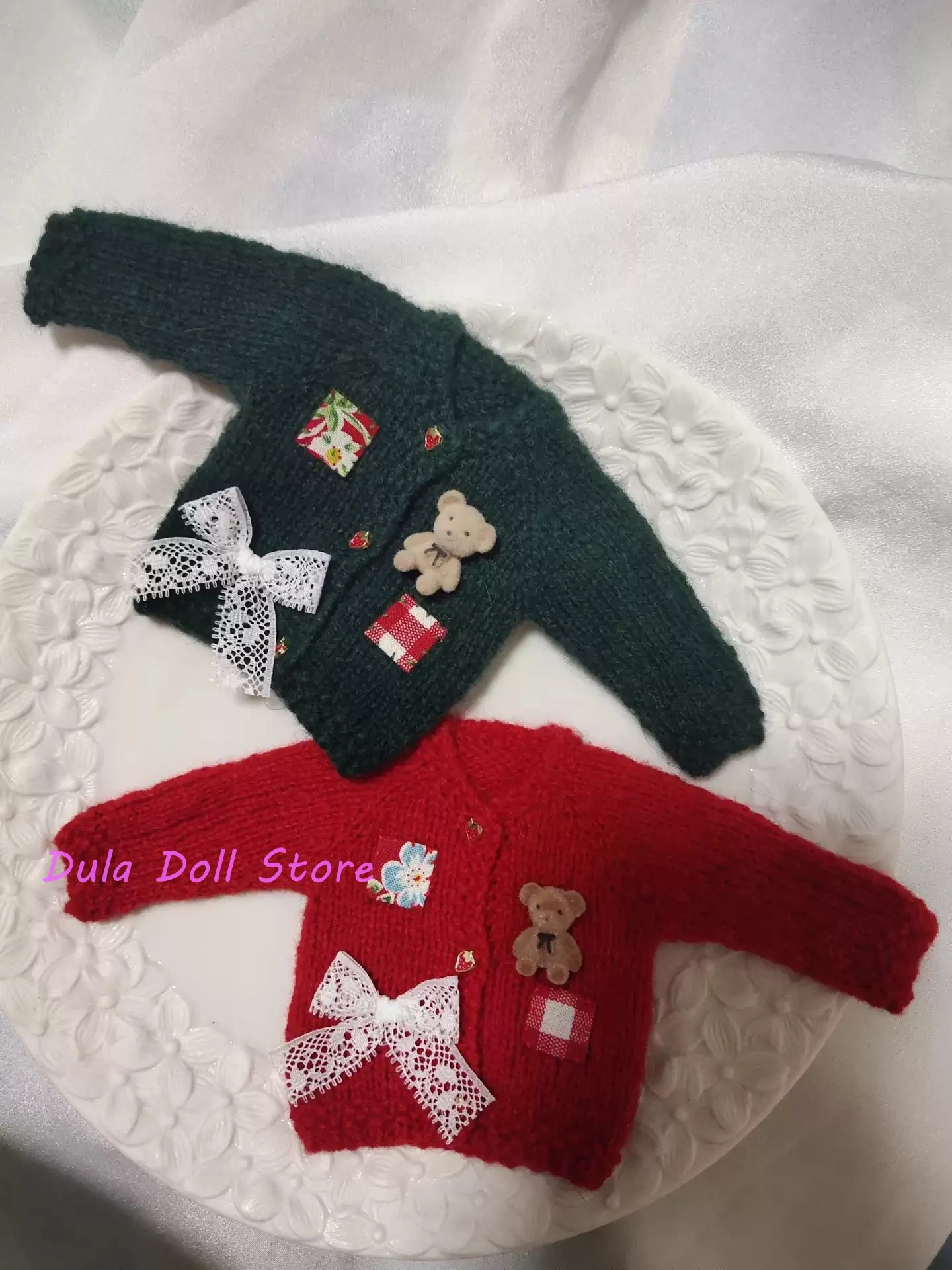 Dula Doll Clothes Dress Handmade wool sweater Blythe Qbaby ob24 ob22 1/6 6 points body doll