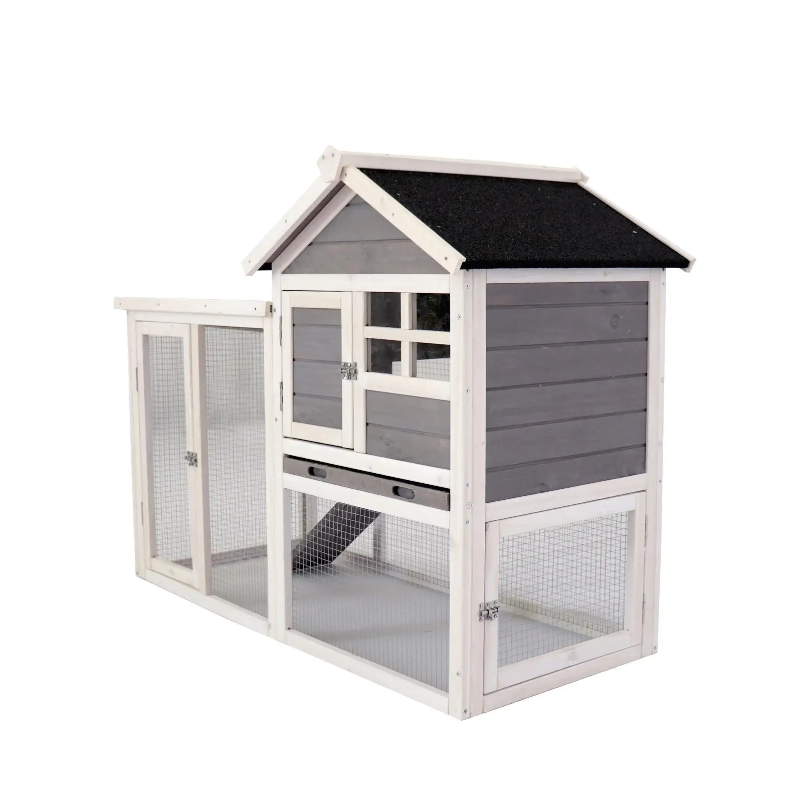 Deluxe Wooden Chicken Coop & Rabbit Hutch - Premium Poultry Cage with Spacious Habitat