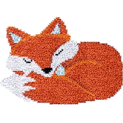 DIY Fox Latch Hook Rug Kits Crochet Needlework Crafts for Adults Beginners Kids with Pre-Printed Canvas Pattern carpet 20”x15“