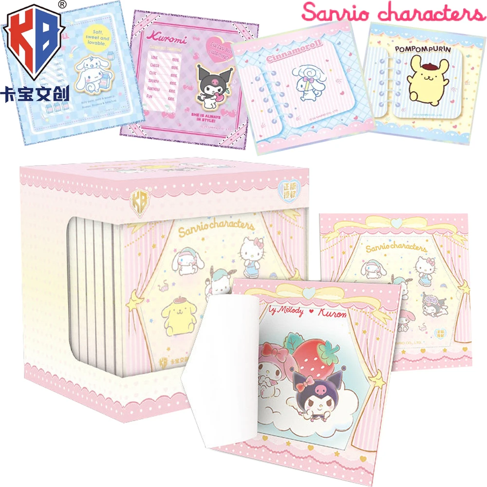 Original KABAO Sanrio Collection Color Paper Card Popular Celebrity Family Member Pattern Theme Rare Cards Kids Christmas Gifts