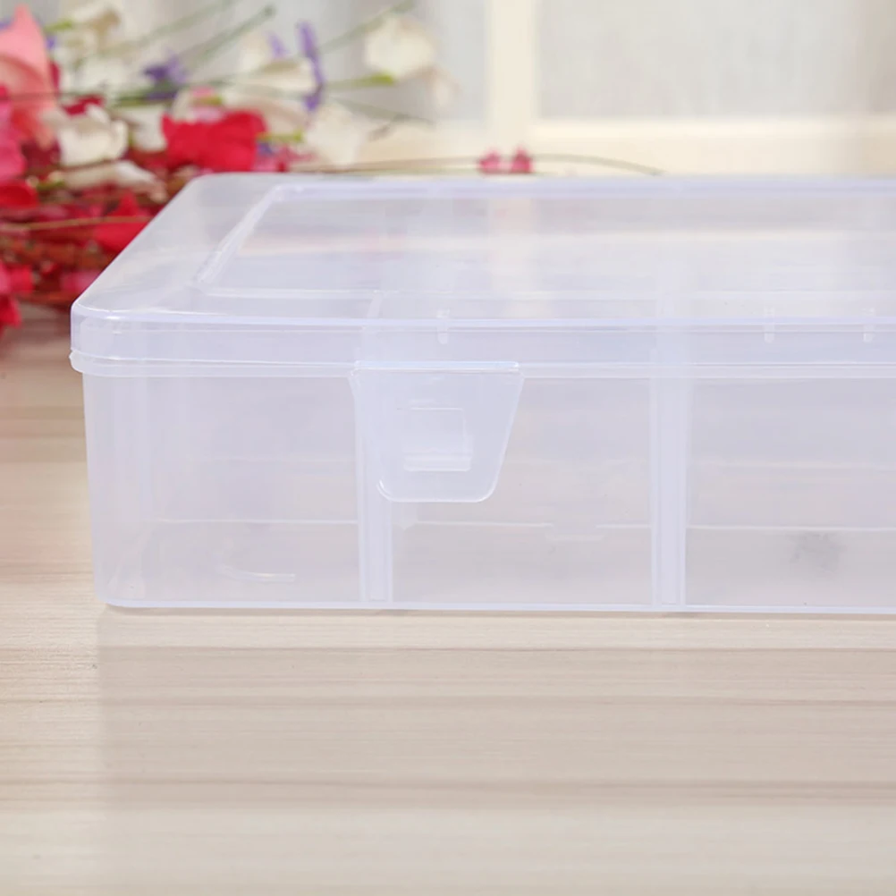 

Transparent Plastic Storage Box Organizer Adjustable Dividers Jewelry Beads Rings Nuts Bolts Crafts Tools Durable Pp