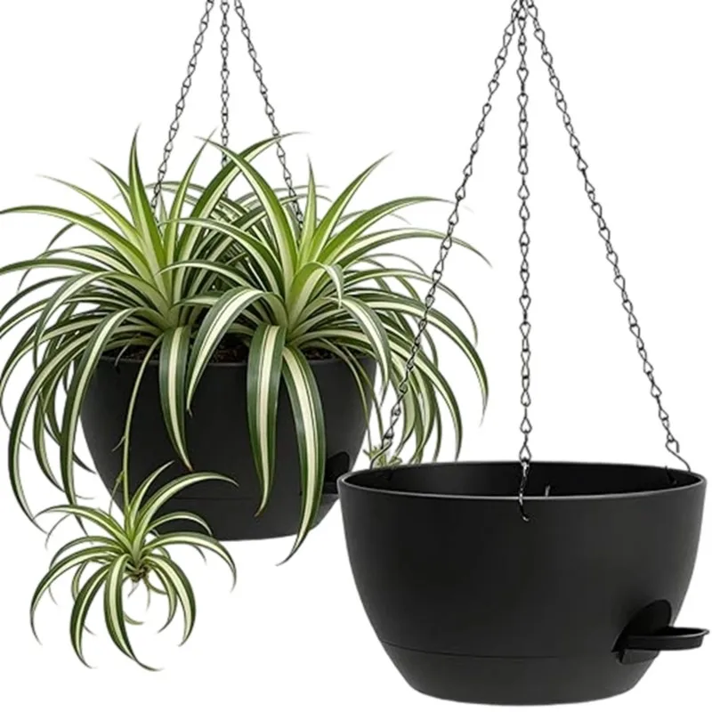 SHGO-Large For Indoor And Outdoor Plants Suitable 2-Piece Self-Watering Hanging Flowerpot With Detachable Design