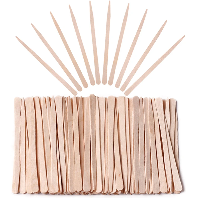 100PCS Vrouw Houten Ontharing Stok Wegwerp Ontharen Spatel Wax Sticks Hout Gezicht Wenkbrauwen Waxen Spatel Beauty Tool