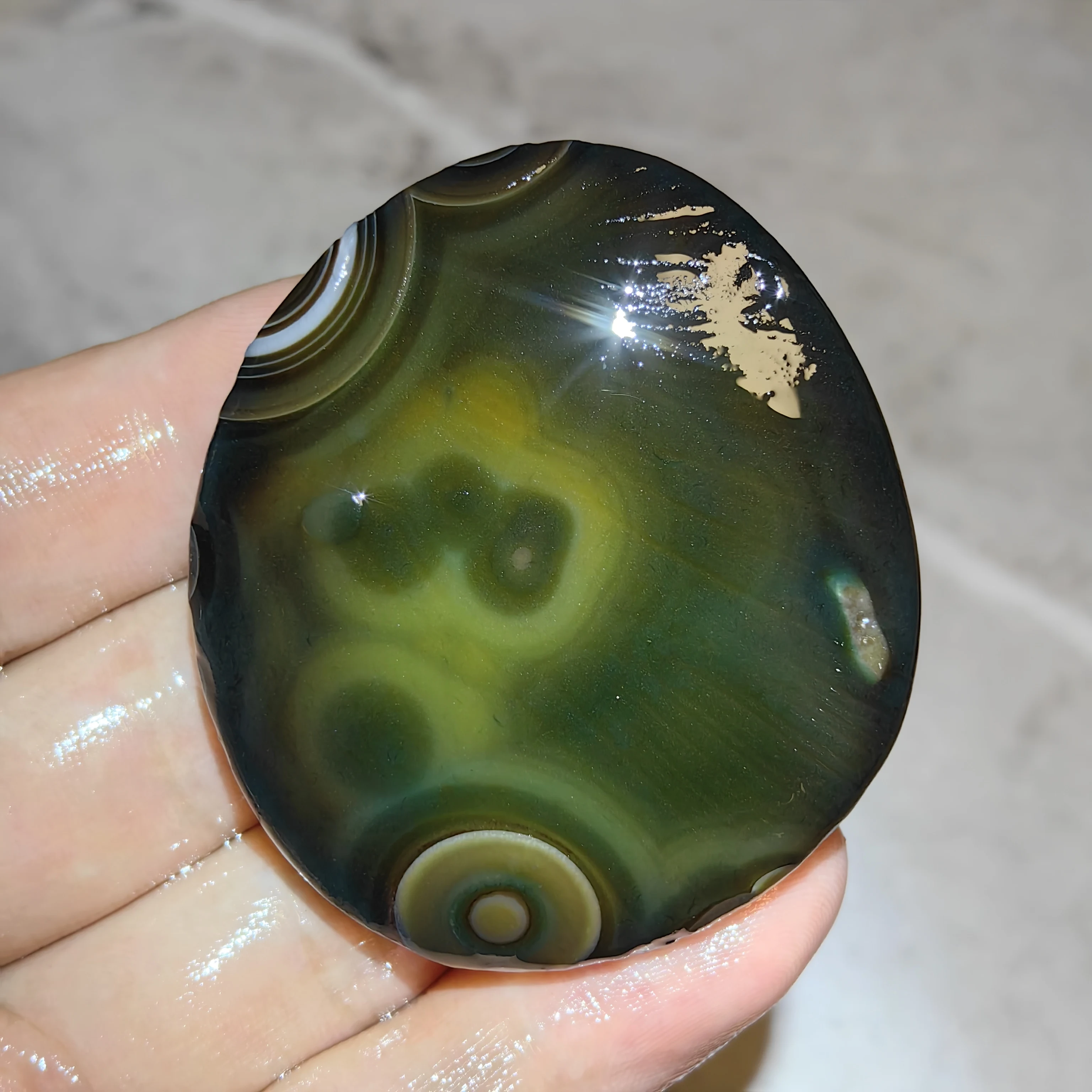 Pure Natural Divine Eye Agate Unprocessed Gobi Palm Stones for Chakra Healing, DIY Decor & Good Fortune  Wealth Attraction