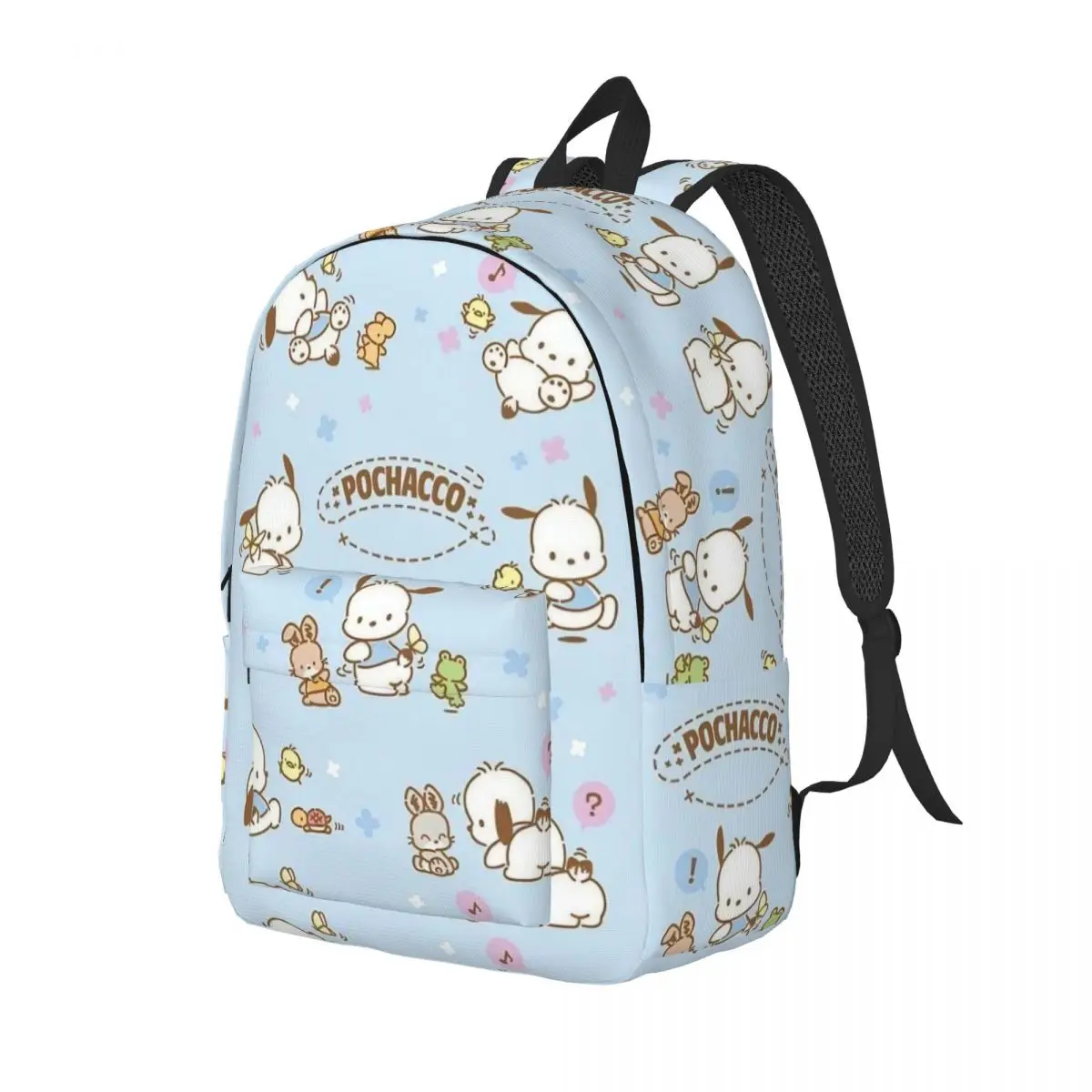 Pochacco Cartoon Teenage Backpack Outdoor Student Hiking Travel Cute Dog Daypack for Men Women Laptop Shoulder Bag