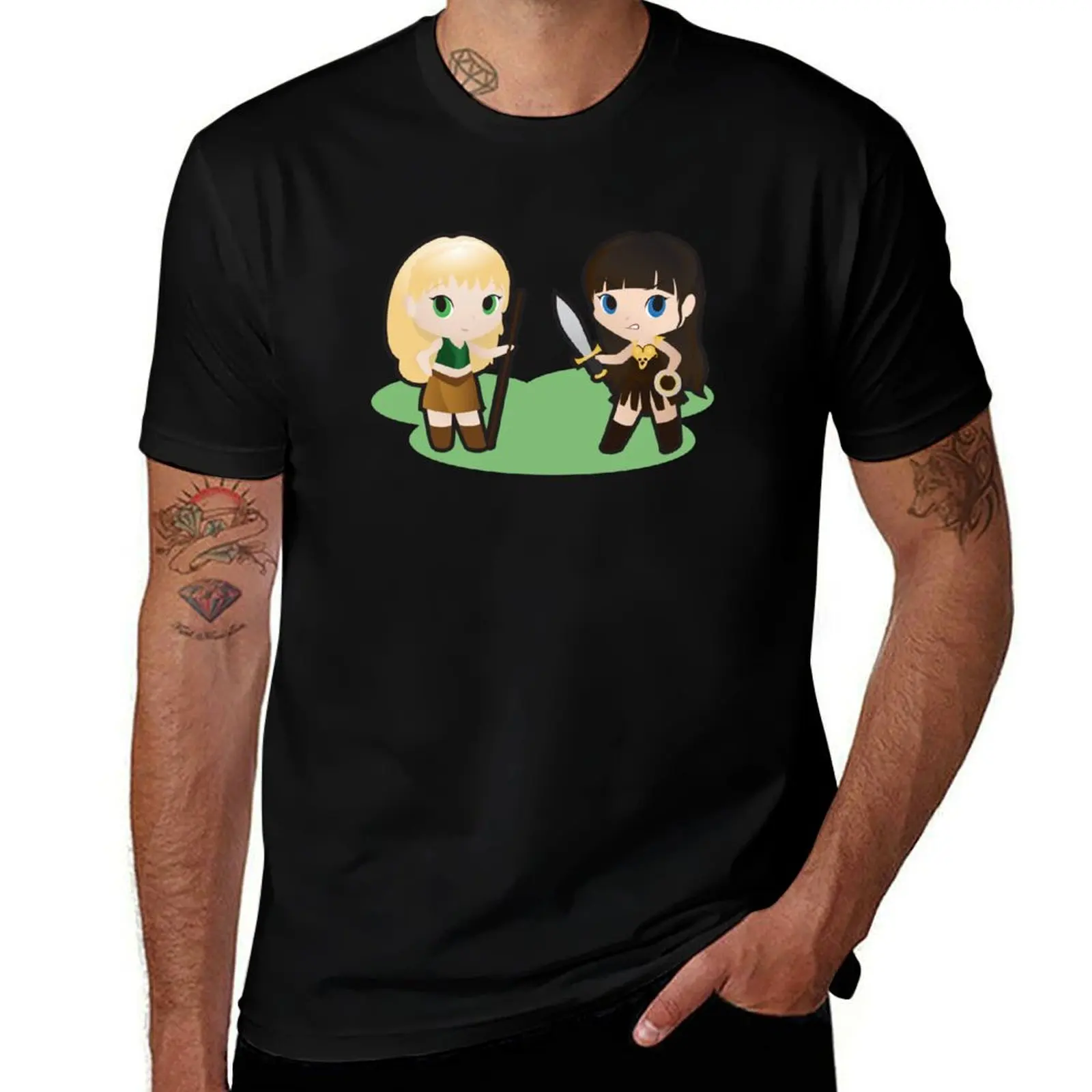 

Geek Babies: Xena & Gabrielle T-Shirt t shirt man casual t shirts for man graphic vintage man graphic t shirt T-Shirt