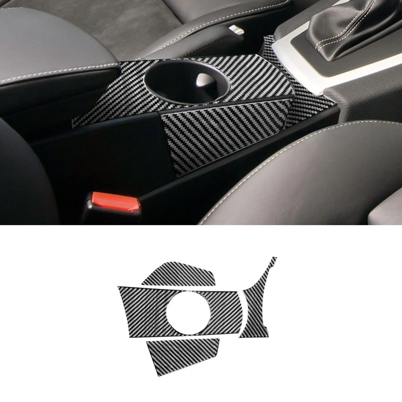 Carbon Fiber Central Control Water Cup Holder Panel Decorative Cover Accessories Part For BMW- X3 E83 2006-2010