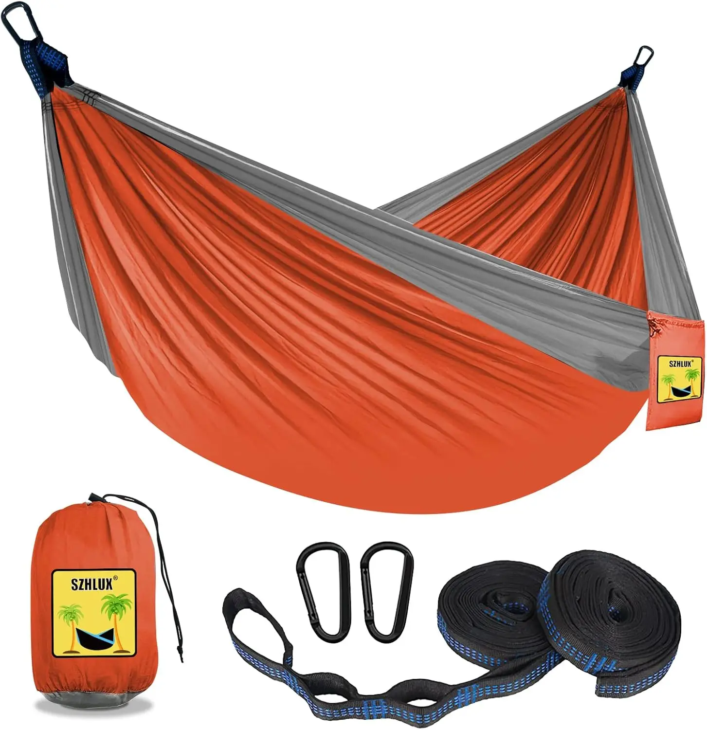 

Camping Hammo Double & Single Portable Hammocks With 2 Tree Straps, Great For
