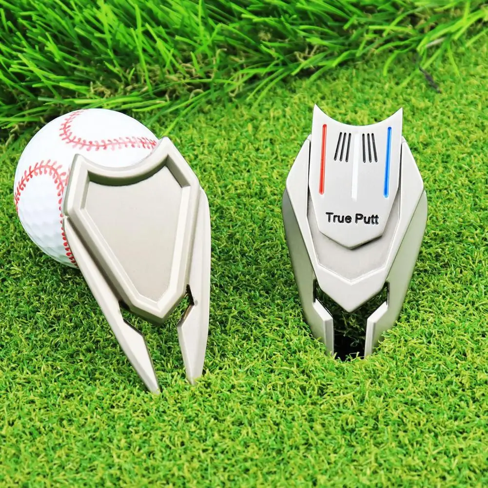 Durable High Hardness True Putt Marker Golf Putting Green Fork Heavy Duty Zinc Alloy True Putt Marker Golf Training