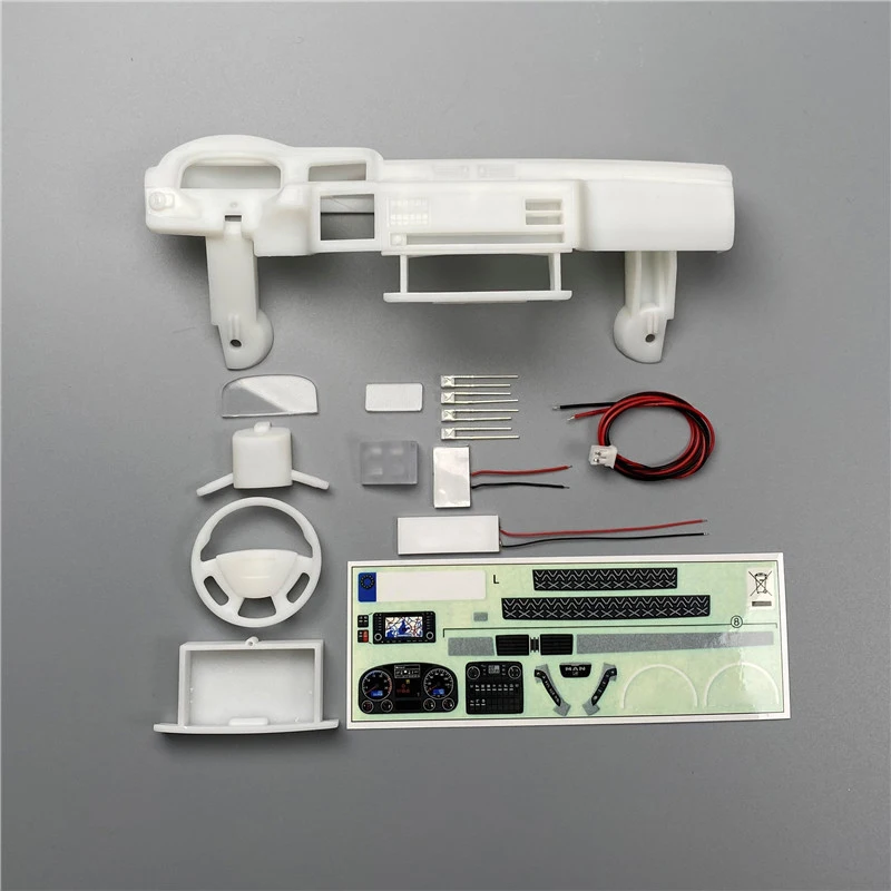 LESU 1:14th Scale Cab Left/right Peptide Interior Center Console for Tamiya RC Truck Tipper MAN TGS Model Car DIY Parts