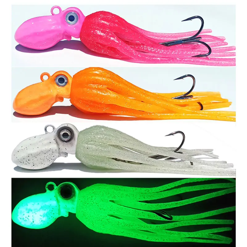 

Trolling Lure Glow Copper Head Octopus Squid Skirt Bait Leurre 100g150g200g250g300g350g With Hook Big Game Drag Fishing Lure