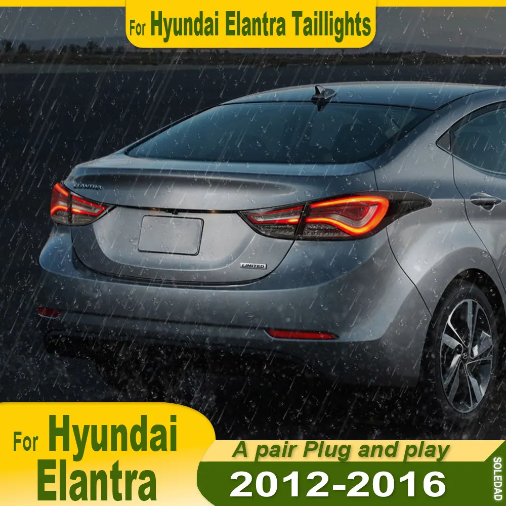 Car Style headlights For Hyundai Elantra 2012-2017 Dynamic Taillight Assembly Refit Korean Version LED Upgrade Rear Lamp Auto