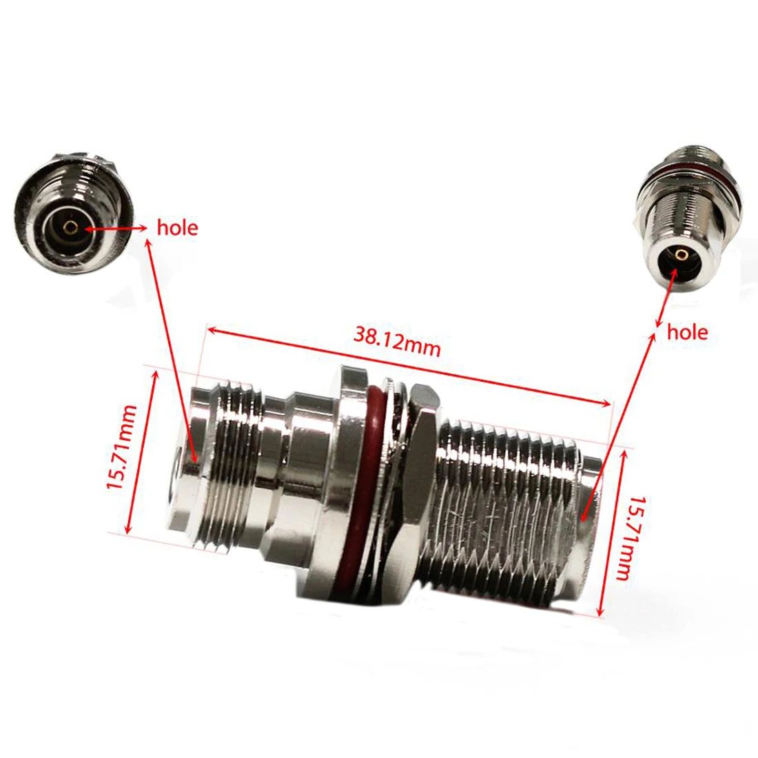 1Pc N Moer Naar Vrouwelijke Jack Rf Coax Adapter Convertor Recht Vernikkeld Nieuwe Groothandel