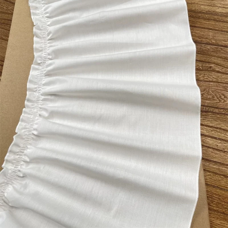 Weißer Dreischichtiger Plissierter Baumwollstoff Spitzen-Rüschenkragen Stickerei-Band DIY Hochzeitskleid Puppenkleidung Zubehör – Detail 10