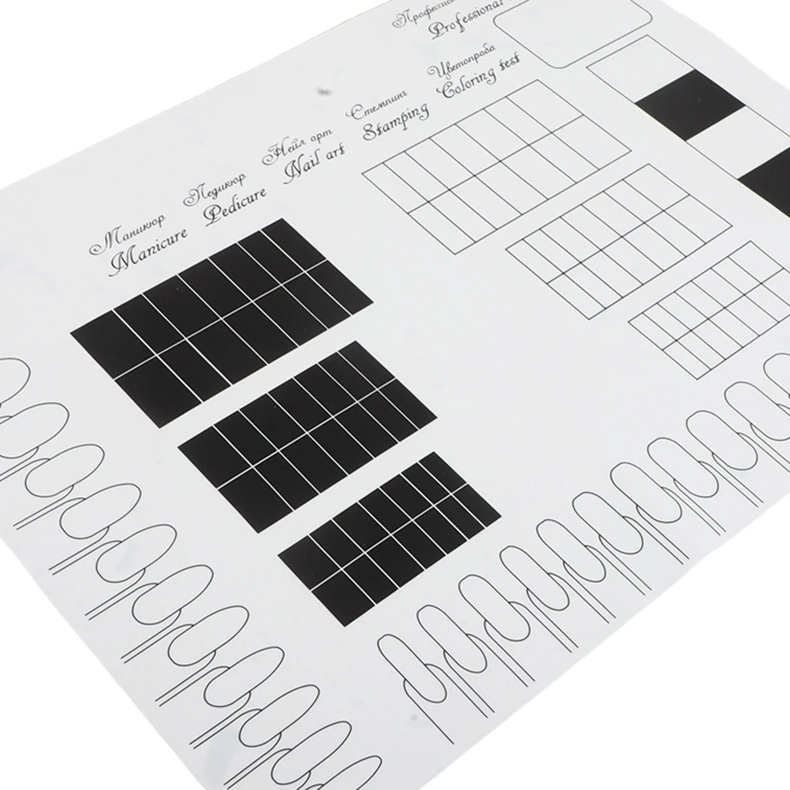 2개 네일 아트 핸드 레스트 패드 사각형 데스크 매트 탈부착 가능한 컬러 팔레트 방수 매니큐어 테이블 매트 네일 연습 사진