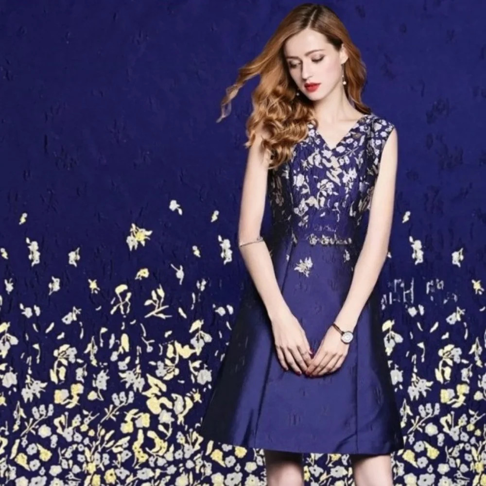 Brocade Jacquard Fabric Yarn-dyed Embossed Blazer Dress Clothing European Brand Fashion Design Sewing Wholesale Cloth