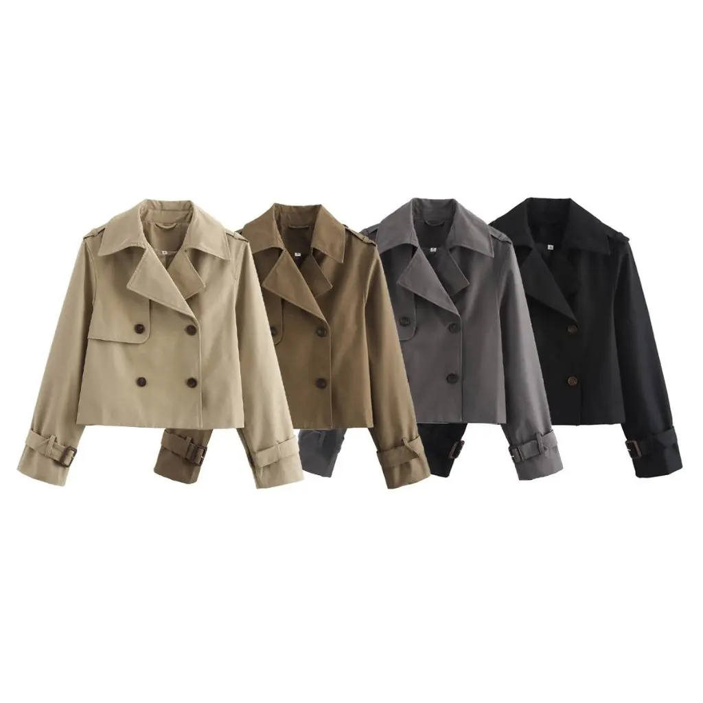 

Women's Fashion Short Windbreaker Coat Autumn European And American Style Hair Accessories Not Included
