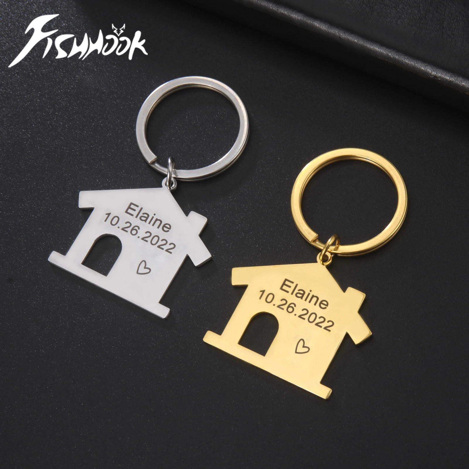 Family Personalized Keychain Name Date Custom House First Home Key Chain Gift For Man Women Couple Kid Stainless Steel Jewelry