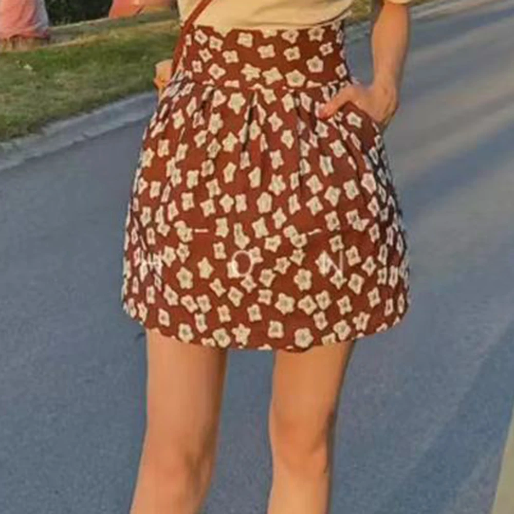 New jacquard embroidery retro Japanese bud skirt, small white flower temperament high waist skirt women's summer