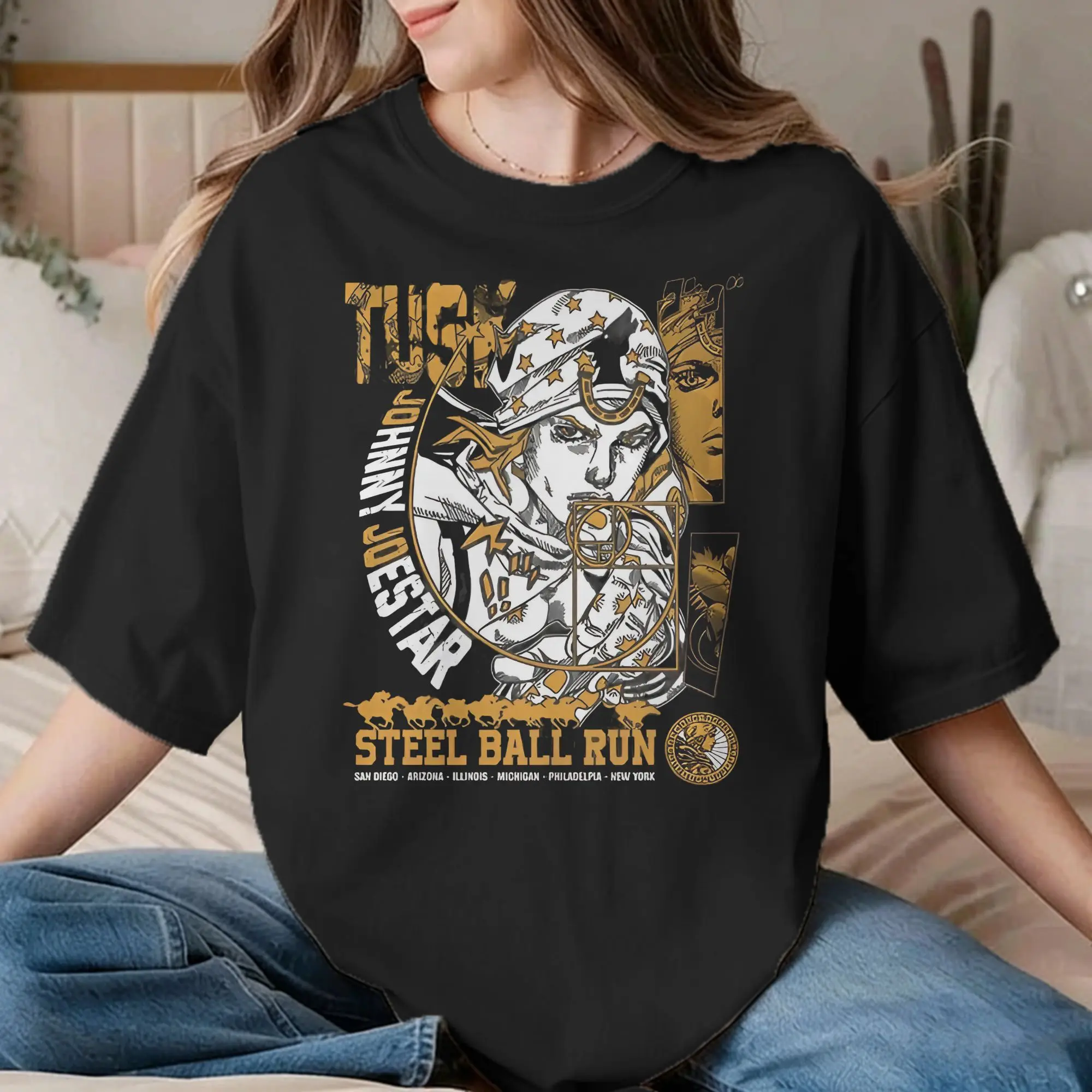 Men Women's Gyro Zeppeli T Shirts JoJos Anime  Cotton Clothing Hipster Short Sleeve O Neck Tee Shirt Printing T-Shirts