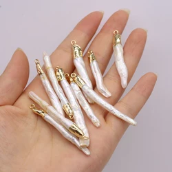 2PCS Natural Freshwater Pearl High-quality Baroque Ivory Shaped Pendant Jewelry Making DIY Necklace Earrings Accessories Gifts