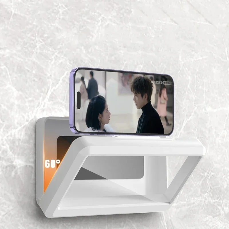 1pc Waterproof Bathroom Wall-mounted Mobile Phone Box Protective Cover Touch Screen Mobile Phone Holder Kitchen Sealed Storage