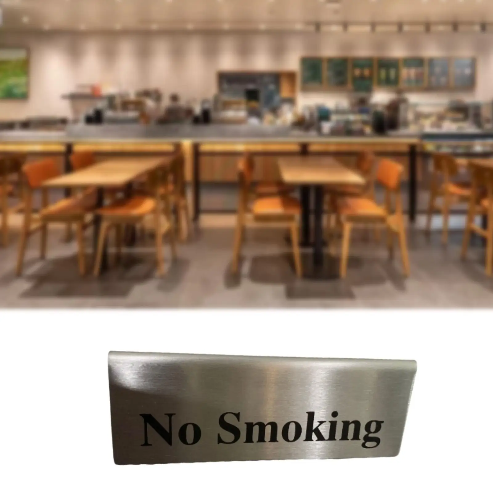 Warning Smoke Desk Display Stand Smoke Table Tent Sign Multipurpose Practical No Smoke Tabletop Sign for Restaurant