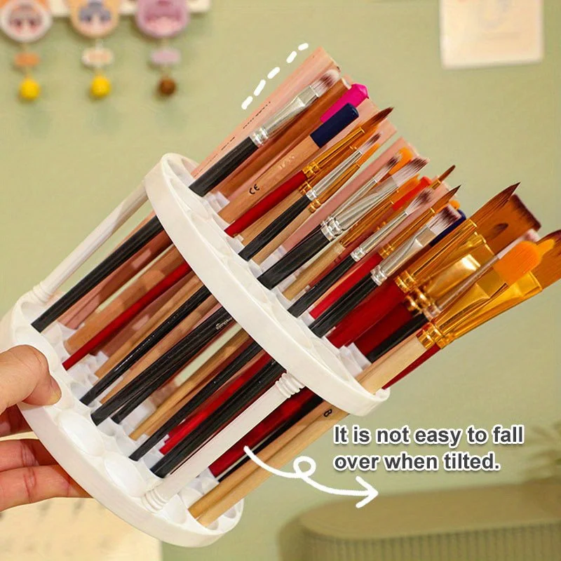 1pc Detachable Brush Organizer Multi-Compartment Base, Space-Saving Shelf For Beauty Tools Accessories, Pen Marker Brush Holder