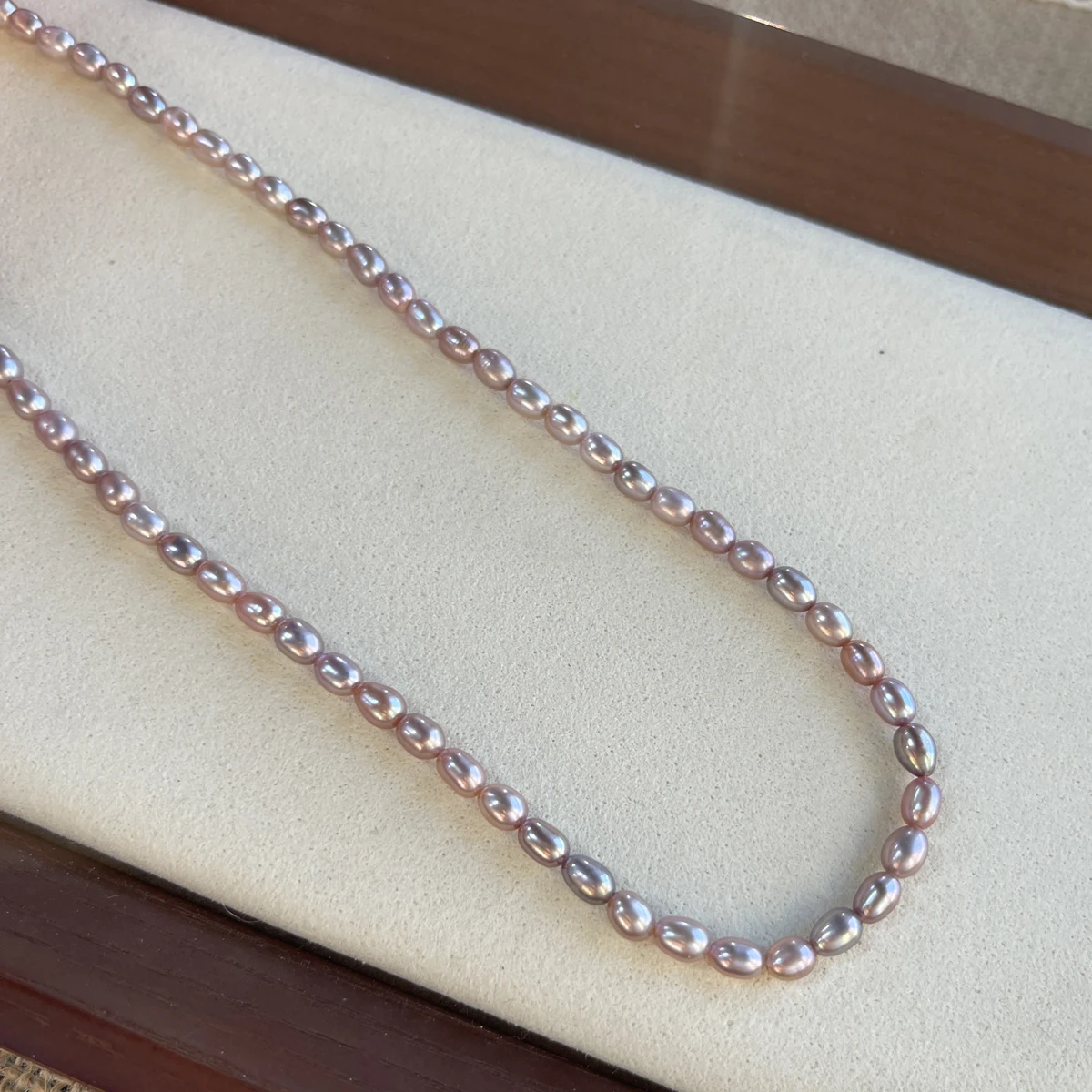 

High Quality Purple Rice Pearls Natural Freshwater 100%Pearl Loose Beads for Jewelry Making DIY Bracelet Necklaces Accessories