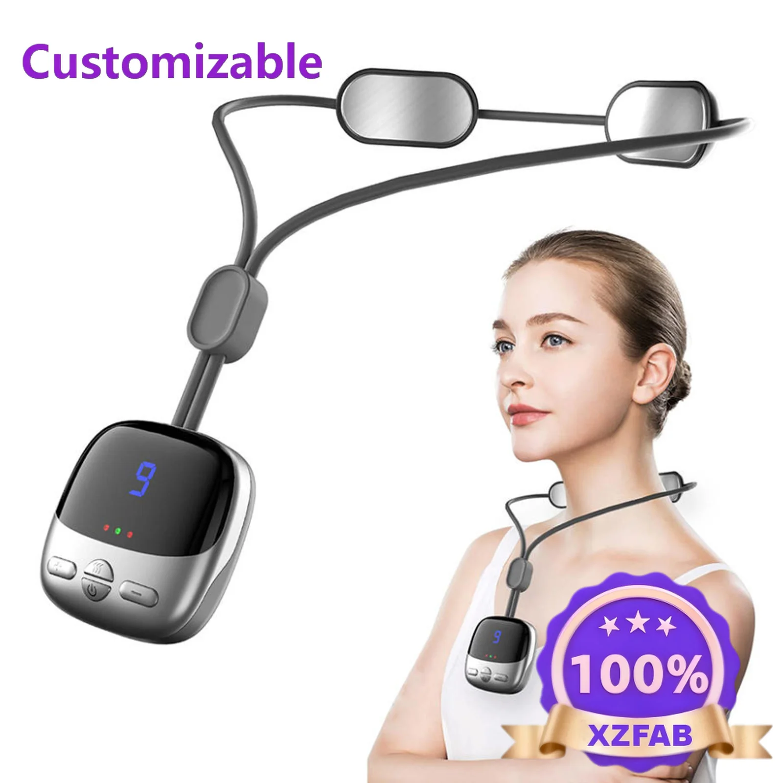 Factory Direct 2026 NEW Mini Hanging Neck Massager Portable Muscle Stimulator Hot Compress Pulse Neck Massager Rechargeable