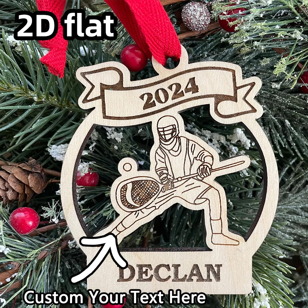 Lacrosse Goalie Christmas Ornament • Personalized Player Ornament • Custom Team Holiday Keepsake • Xmas Tree Decoration Gift