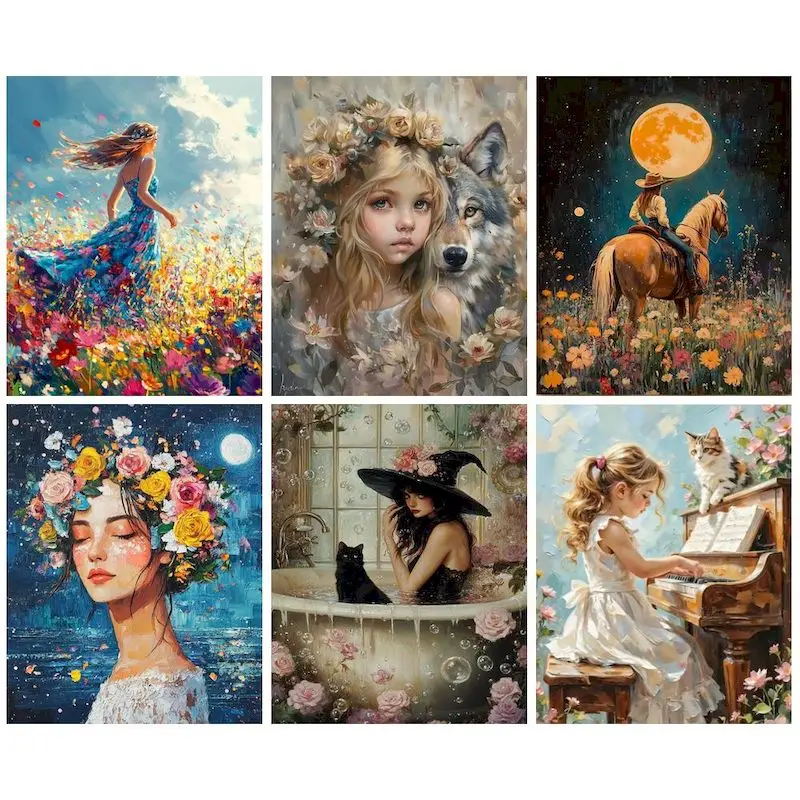 CHENISTORY Paint By Number Sea Drawing On Canvas HandPainted Painting Art Gift DIY Drawing By Number Figure Kits Original Gifts