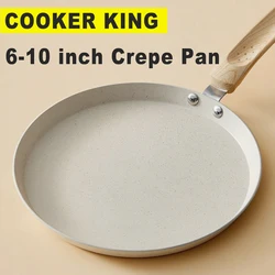 COOKER KING 6-10 inch Crepe Pan, Nonstick Pan for Crepes Omelette Tortillas, Griddle Pancake Pan, Induction Compatible