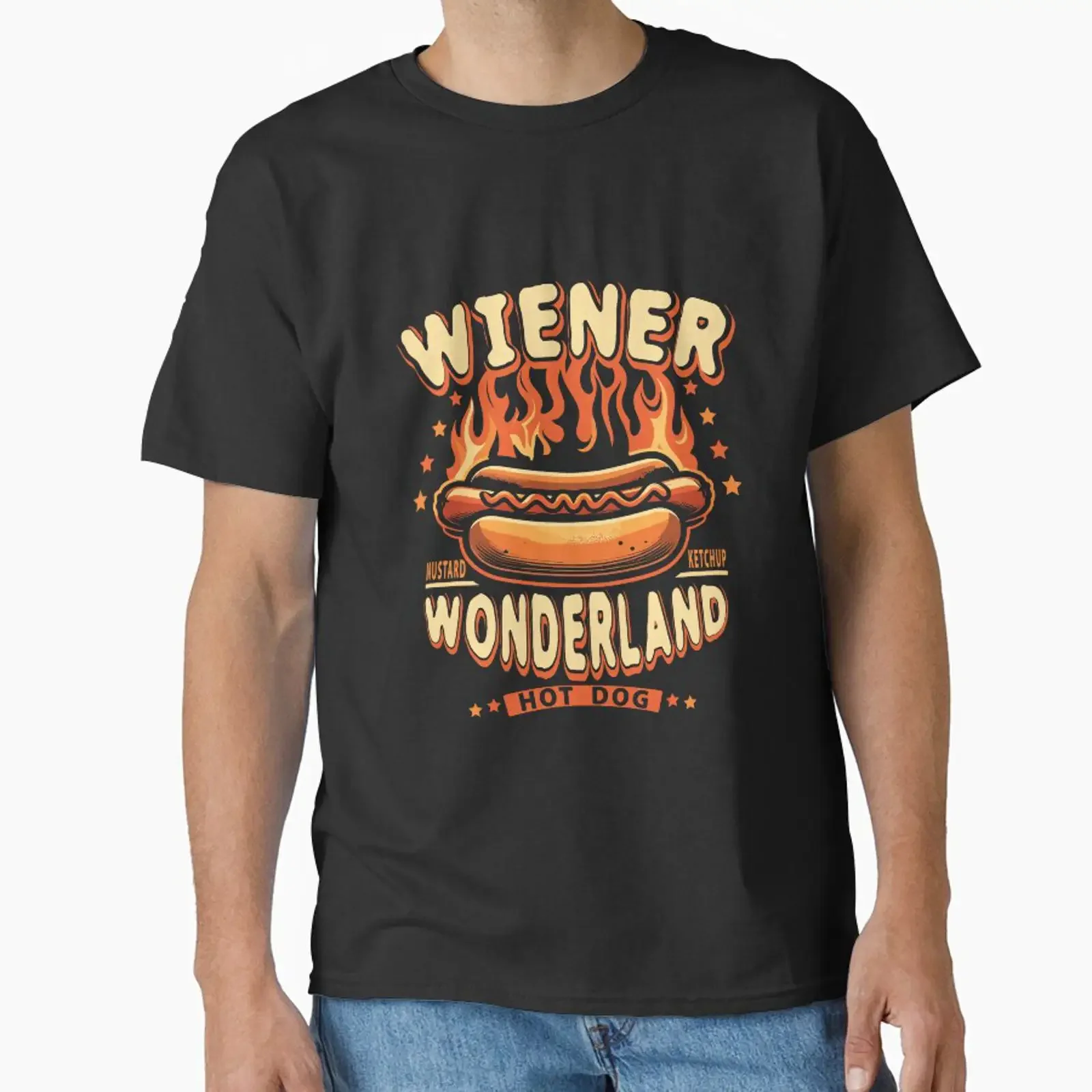 Wiener wonderland hot dog designed and sold by gittuska11 vintage Washed Comfortable streetwear designer clothes Breathable