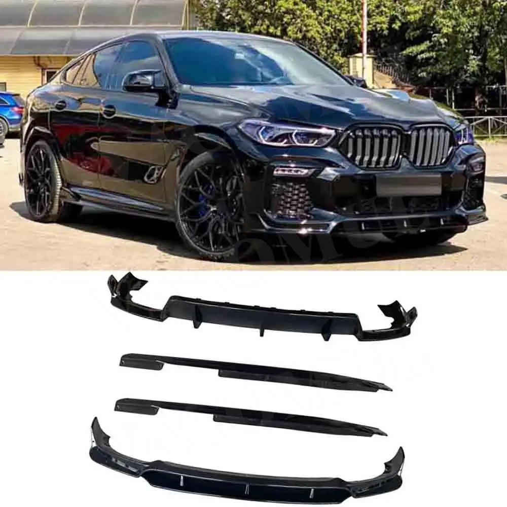 

Front Chin Spoiler Rear Bumper Diffuser Apron Splitters Side Skirts Extension Lip Spoiler for BMW X6 G06 M Sport 2020 2021 2022