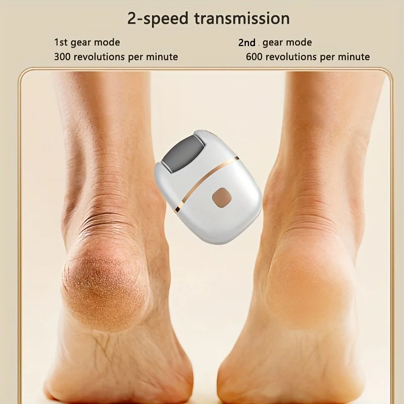 Rechargeable electric foot grinder - thick leather polishing, gentle exfoliation, painless calluses removal, portable, suitable