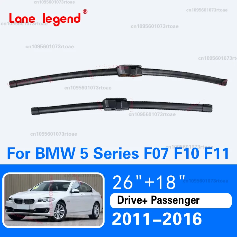 

For BMW 5 Series M5 GT F07 F10 F11 2011 - 2016 Front Wiper Blades Windshield Windscreen Brushes LHD RHD Accessories 26"+18" 2015