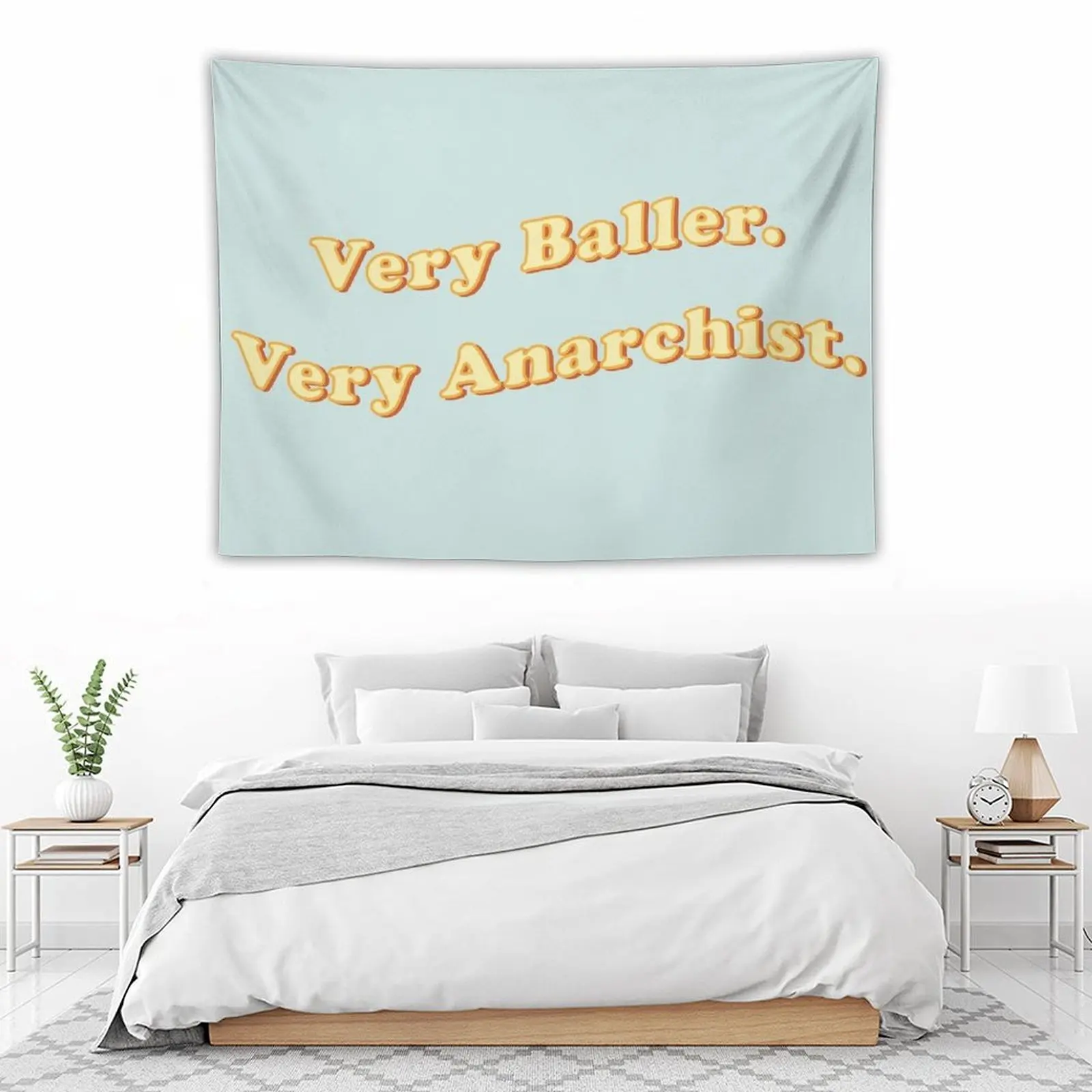 

Very Baller Very Anarchist Ladybird Quote Tapestry Room Decoration Accessories Aesthetic Room Decor Things To The Room Tapestry