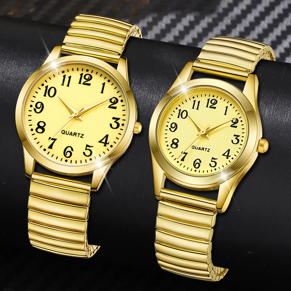 2 Piece Set Of Couple Watches Luxurious Simple Fashionable Elegant, Quartz Watches Girls\' Watches, Bracelets